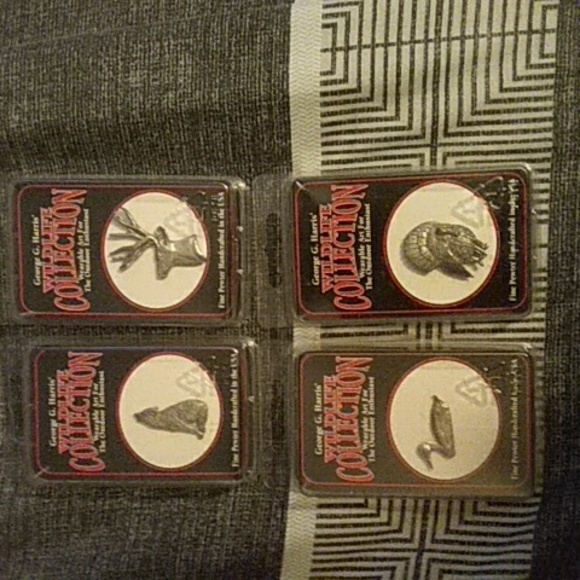 Pewter Pins 4 Wildlife Collection Bundle George G Harris New - Picture 3 of 12